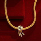 Sterling Silver Dreamcatcher Enamel Charm Necklace Set – 14K Gold Plated | For Him