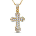Sterling Silver Divine Blessing Tarnish-Resistant Cross Pendant Necklace – 14K Gold Plated