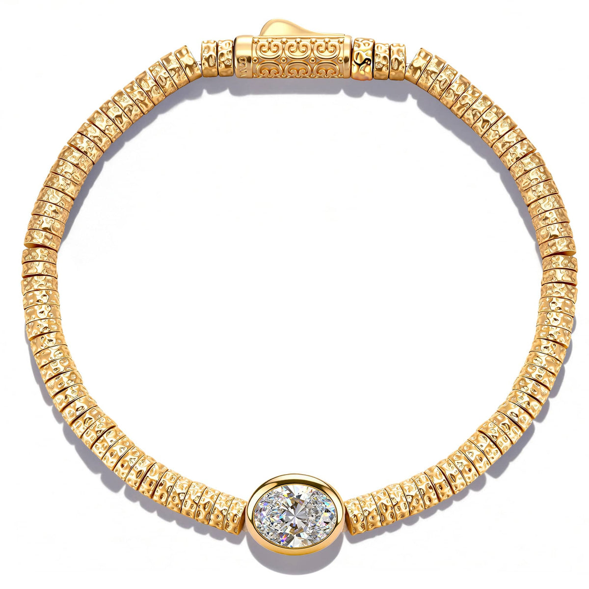 Solitaire Moissanite Oval-Cut Statement Bracelet