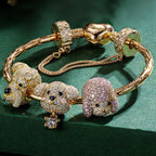 Enchanting Puppy Bliss Charm Bracelet Set — Heartful Hugs Collection
