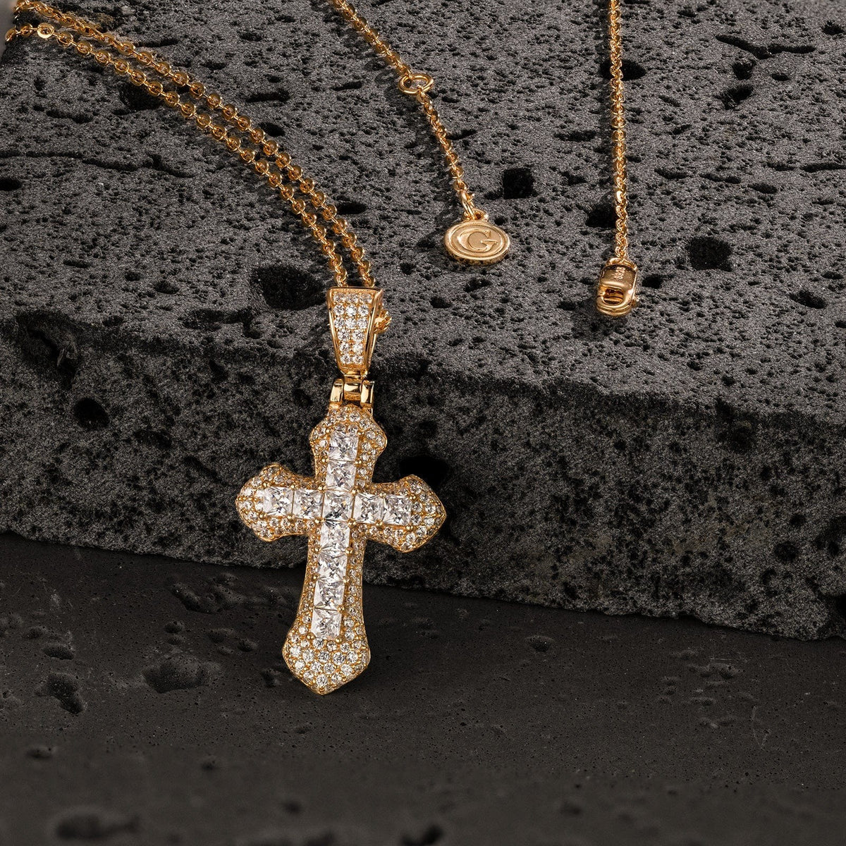 Sterling Silver Divine Blessing Tarnish-Resistant Cross Pendant Necklace – 14K Gold Plated