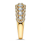 Round Brilliant Cut Vivid Violet Lab-Certified Purple Sapphire Half Eternity Ring – 14K Yellow Gold Plated