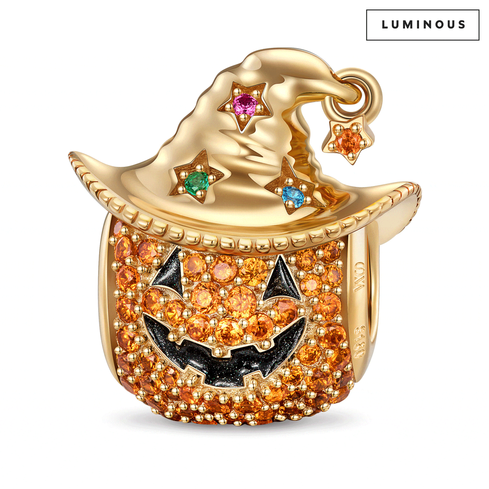 Cowboy Pumpkin Tarnish-Resistant Silver Charms With Enamel