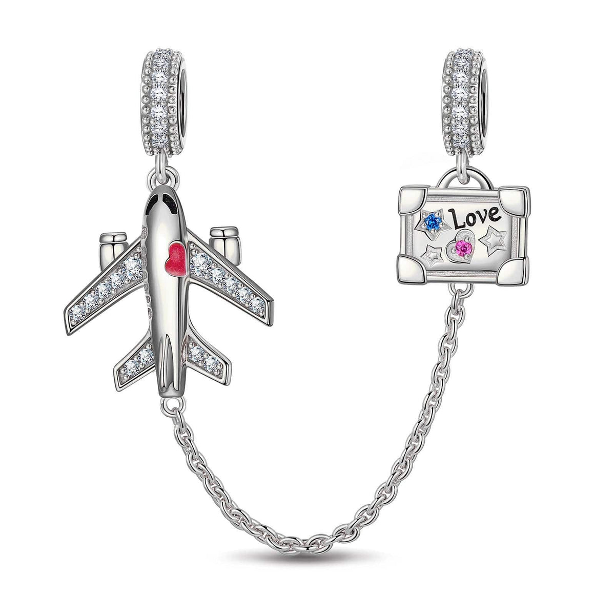 Journey to Love Tarnish-Resistant Silver Dangle Charms With Enamel