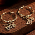 Forever Young Tarnish-Resistant Silver Charms Earrings Set M Size Classic Hoop Earrings with Sterling Silver Ear Post In 14K Gold Plated