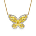 Sterling Silver Brilliant Butterfly Pendant Necklace – 14K Gold Plated