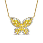Sterling Silver Brilliant Butterfly Pendant Necklace – 14K Gold Plated