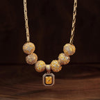Sterling Silver Song of Radiance November Birthstone Charms Necklace Set – 14K Gold Plated