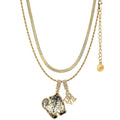 Sterling Silver Feline Elegance Charms Necklace Set with Crystal from Swarovski – 14K Gold Plated