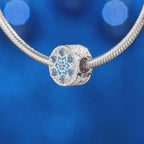 Crystalline Snowflake Tarnish-Resistant Silver Charms In White Gold Plated