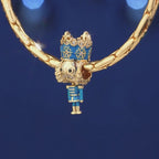Blue Nutcrackers Tarnish-Resistant Silver Charms With Enamel In 14K Gold Plated