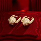 Golden Sunflower Tarnish-Resistant Silver Charms Earrings Set with Sterling Silver Ear Post In 14K Gold Plated