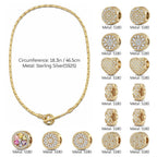 Sterling Silver Golden Snowfall Charms Necklace Set – 14K Gold Plated