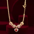 Sterling Silver Glowing Affection Charms Necklace Set – 14K Gold Plated