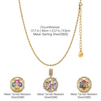 Sterling Silver Blossom Beauty Charms Necklace Set – 14K Gold Plated