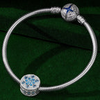 Crystalline Snowflake Tarnish-Resistant Silver Charms In White Gold Plated