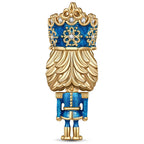 Blue Nutcrackers Tarnish-Resistant Silver Charms With Enamel In 14K Gold Plated