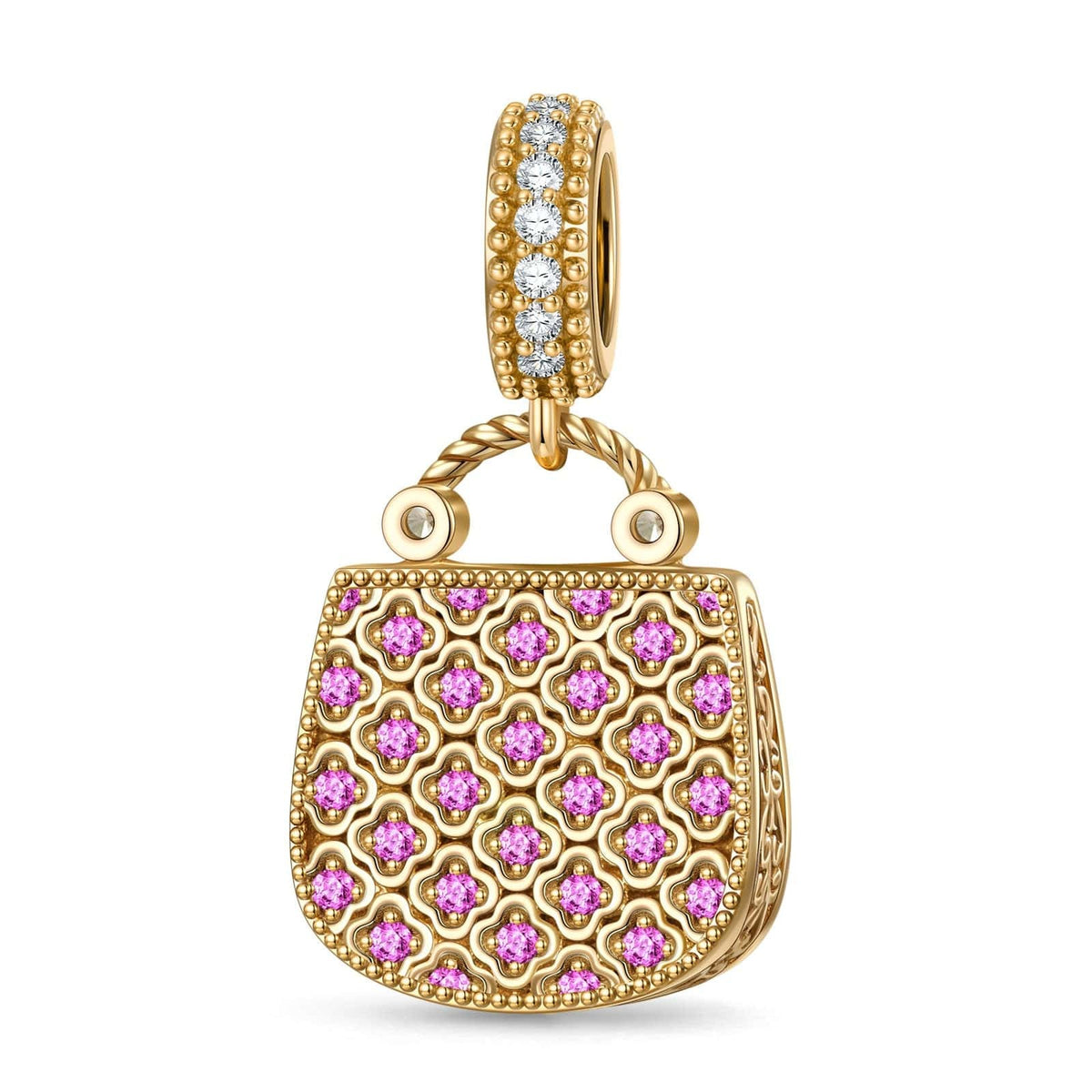 Delicate Clutch Tarnish-Resistant Silver Dangle Charms In 14K Gold Plated