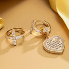 Sterling Silver God's Welfare Asymmetrical Hoop Earrings In 14K Gold Plated