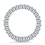 2×2mm Round Brilliant Cut Lab Zircon Stackable Eternity Ring Set – Classic Wedding Bands in White Gold Plated