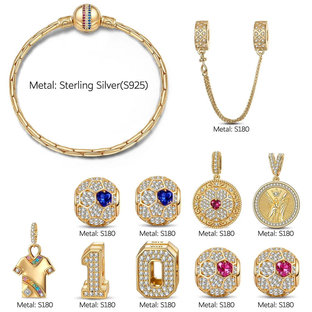 Global Football Championship Charm Bracelet Set