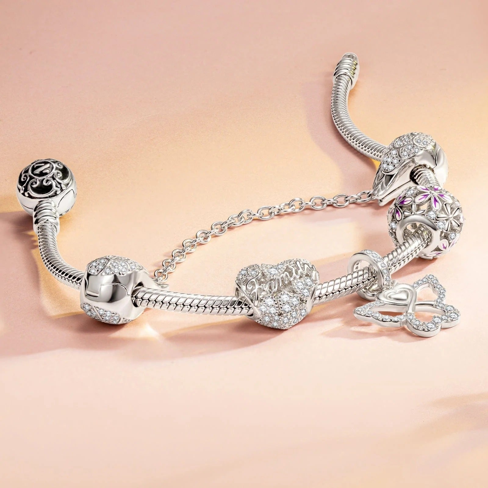 Family Heart Charms
