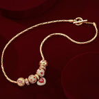 Sterling Silver Glowing Affection Charms Necklace Set – 14K Gold Plated