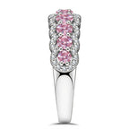 Round Brilliant Cut Vivid Violet Lab-Certified Purple Sapphire Half Eternity Ring – 14K Yellow Gold Plated