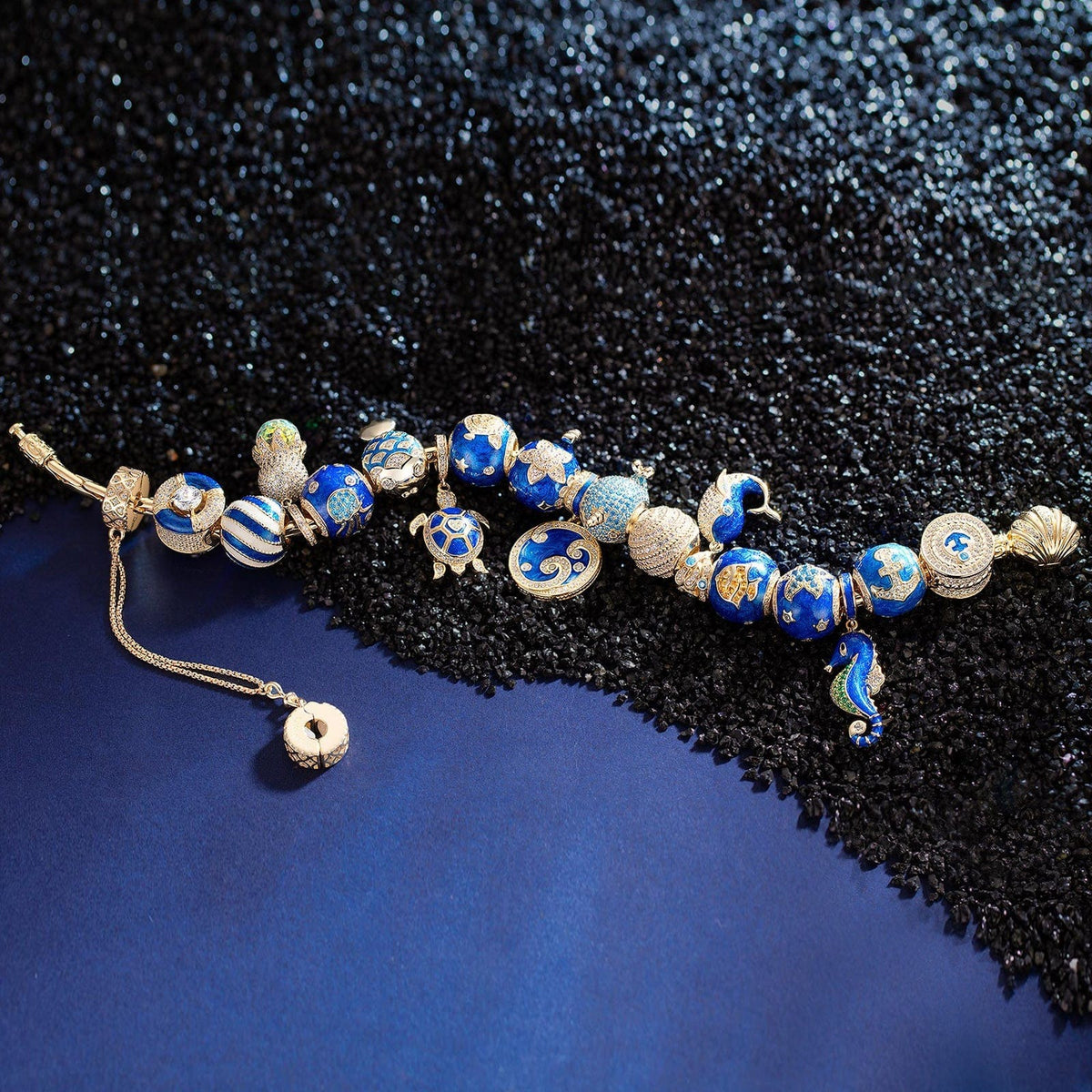 Exploring the Underwater World Enamel Charm Bracelet Set