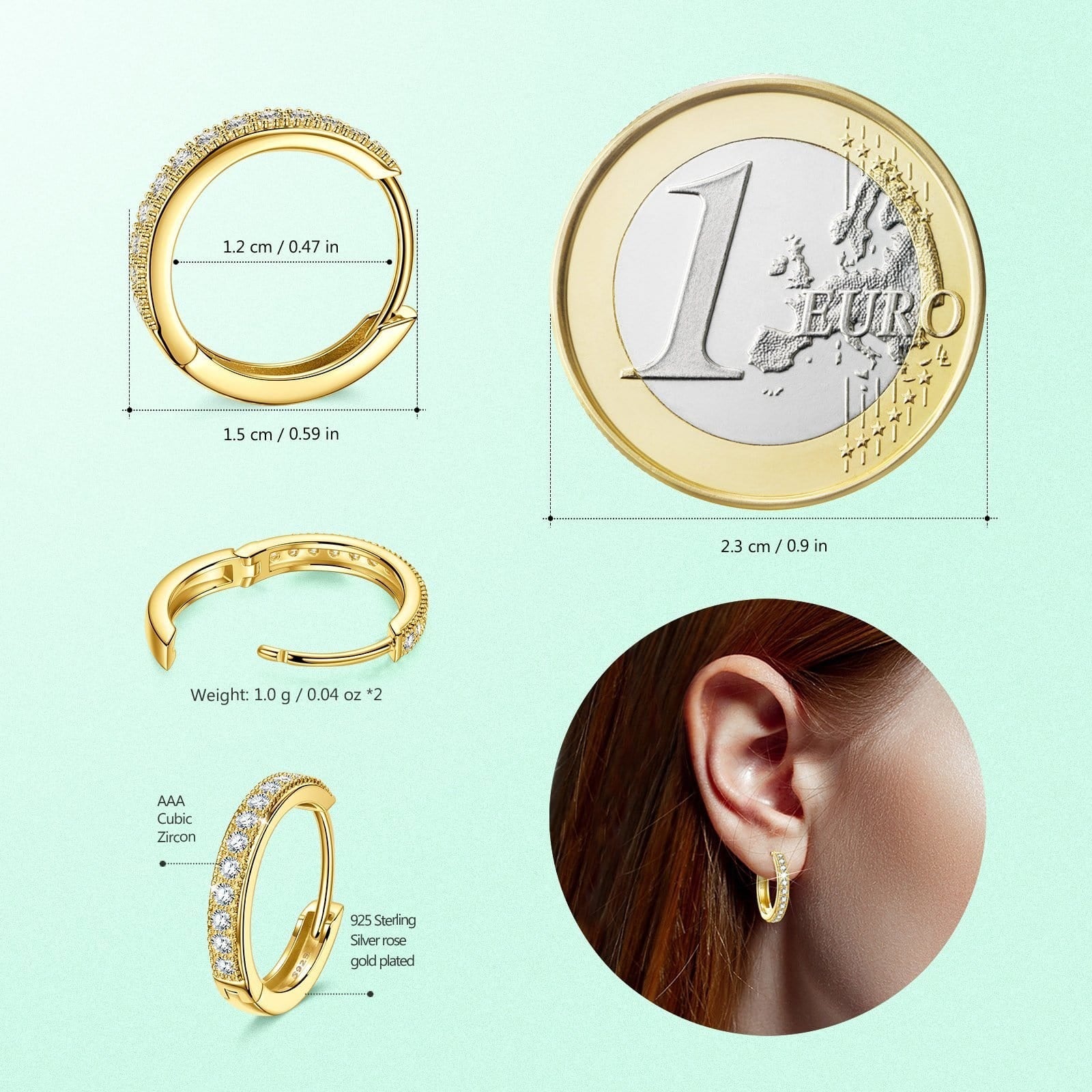 Sterling Silver Pearl Ice Cream Charms Earrings Set In 14K Gold Plated