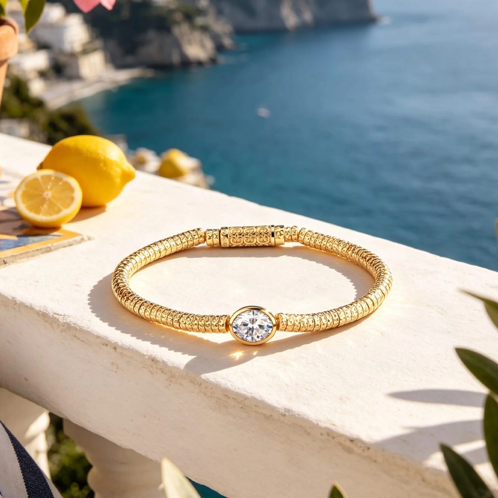 Solitaire Moissanite Oval-Cut Statement Bracelet