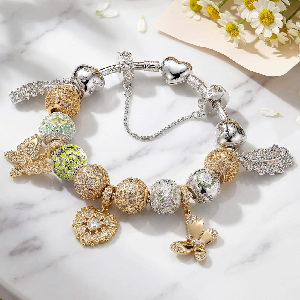Verdant Meadow Bridal Reverie Charm Bracelet Set