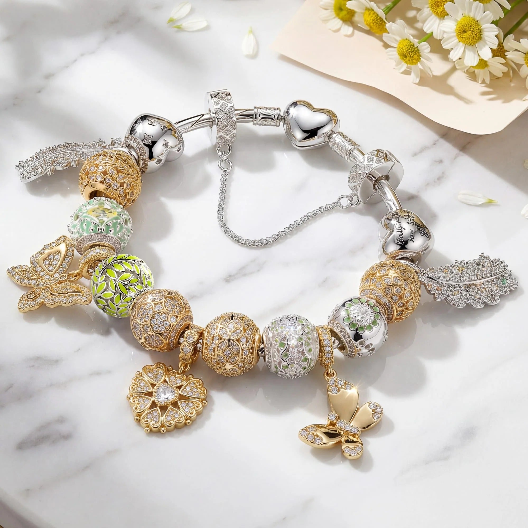 Verdant Meadow Bridal Reverie Charm Bracelet Set