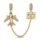 Journey to Love Tarnish-Resistant Silver Dangle Charms With Enamel