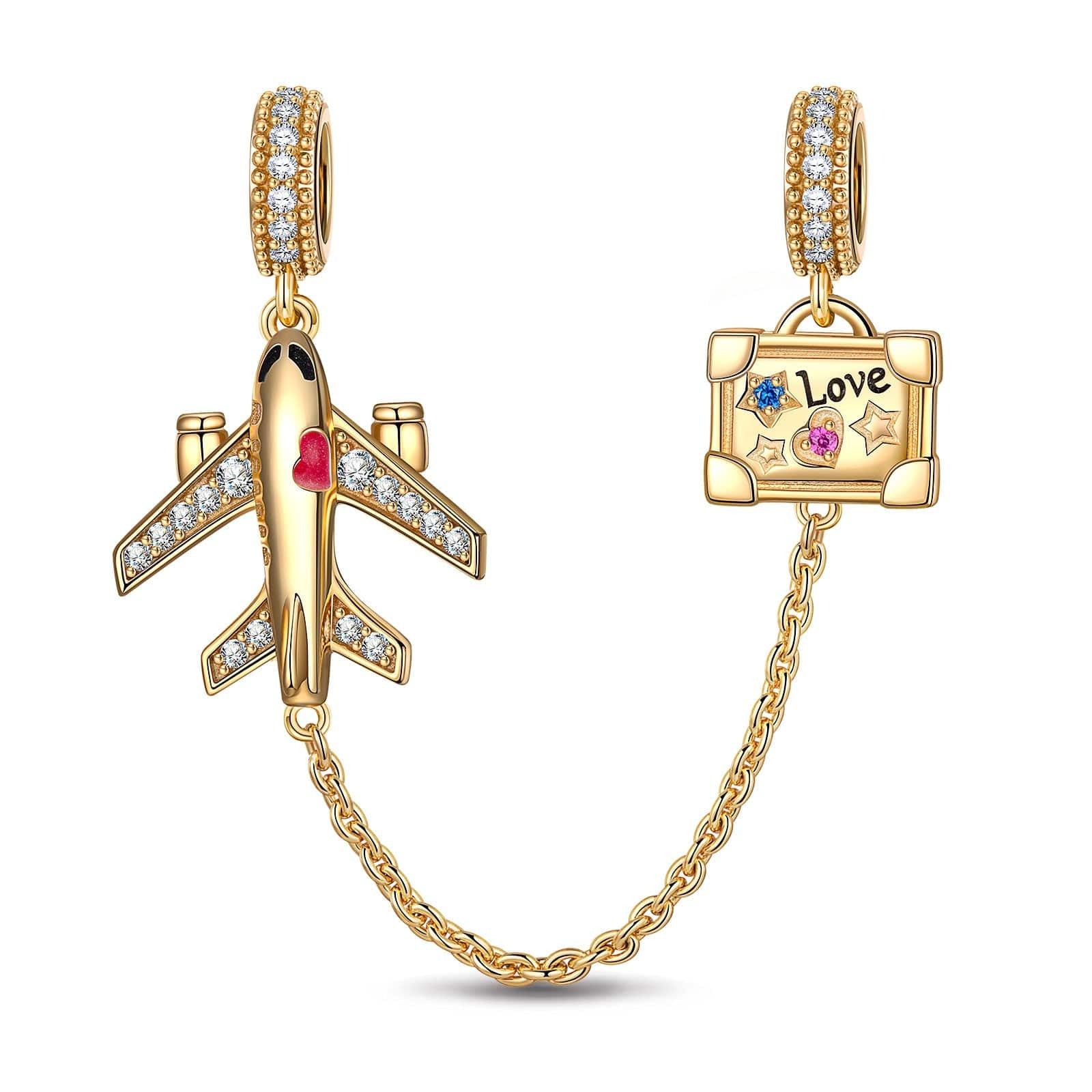 Journey to Love Tarnish-Resistant Silver Dangle Charms With Enamel