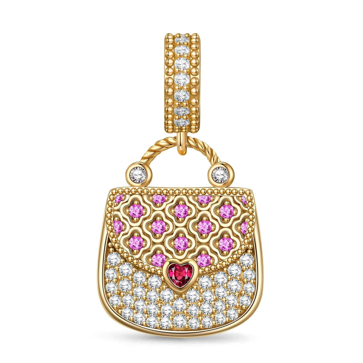 Delicate Clutch Tarnish-Resistant Silver Dangle Charms In 14K Gold Plated