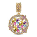 Floral Whirl Tarnish-Resistant Silver Dangle Charms In 14K Gold Plated