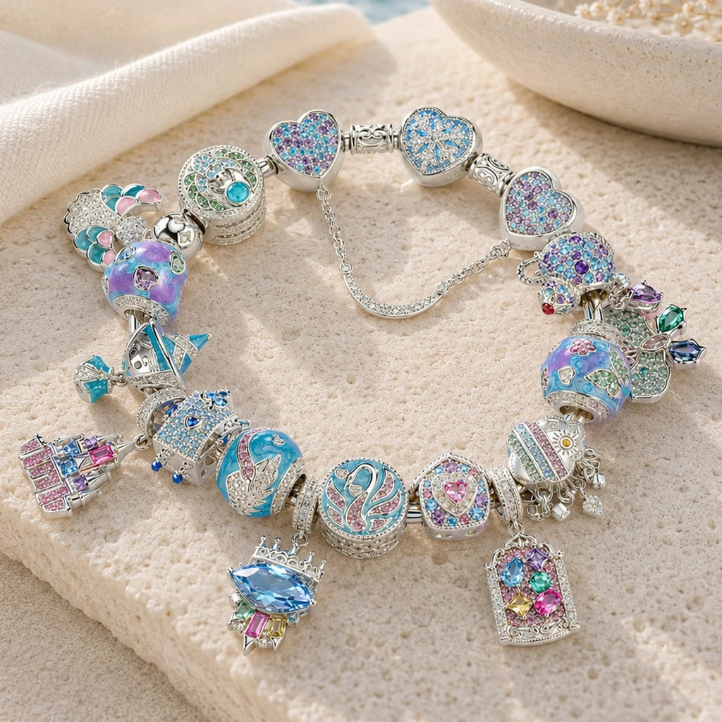 Aqua Fairy Tale Princess Charm Bracelet Set