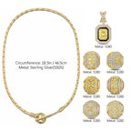 Sterling Silver Song of Radiance November Birthstone Charms Necklace Set – 14K Gold Plated